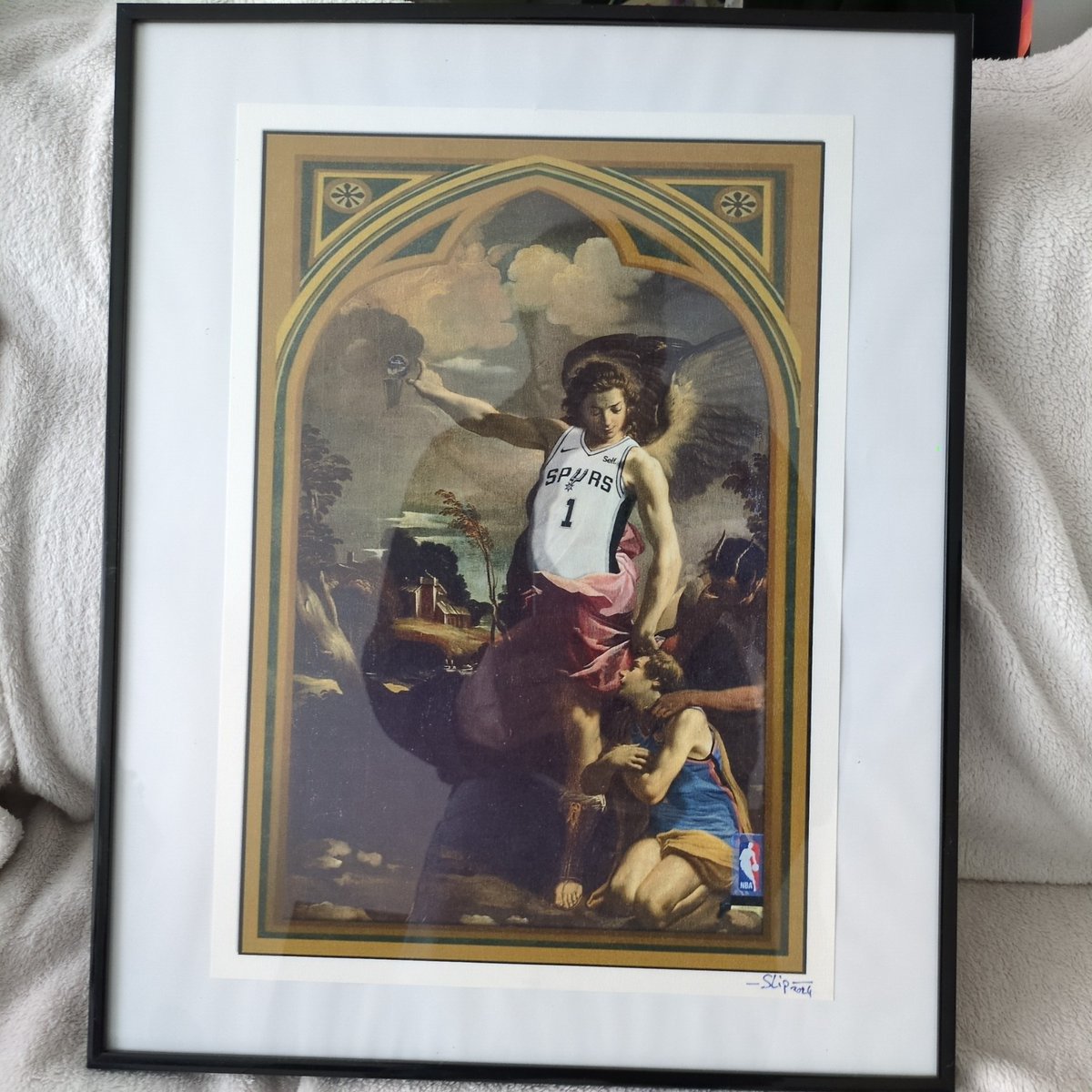 adriencollot's tweet photo. @Gylbret @wemby Pas une carte, mais de circonstance !
Wemby ROY avec Chet à ses pieds par @iamSLip! https://t.co/l36DfnK63o