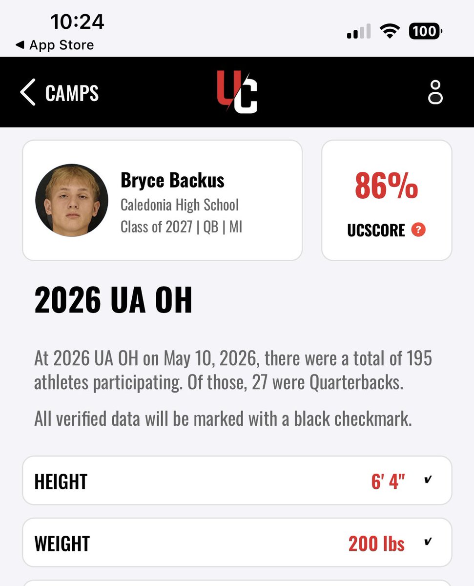 BryceBackus42's tweet photo. One year apart and still growing physically and athletically. 

One thing that hasn't changed is scoring as an elite athlete.  86% is an elite score for UC report.

UA All-America Camp
QB Collective
2 years Elite 11
I have competed with the top QB's in the country. I know I will help someone on the field and locker room.
5-10-5 4.14
9'5 broad
4.74 40
31 inch vertical
@CaledoniaFootb1 @QBHitList @AllenTrieu @BrianDohn247 @TheUCReport @UANextFootball @DemetricDWarren @mfarrellsports @CoulterRecruits @PlayBookAthlete @DOFRecruiting @ReggieWynns @NexGenbyApex @CharlieSarchet @scoutRyanPRZ