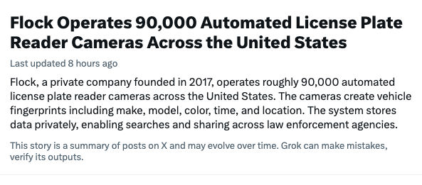AI_ImpactReport's tweet photo. The hate for #FlockCameras and an AI #SurveillanceState isn't going away. https://t.co/t90ESWUErY
