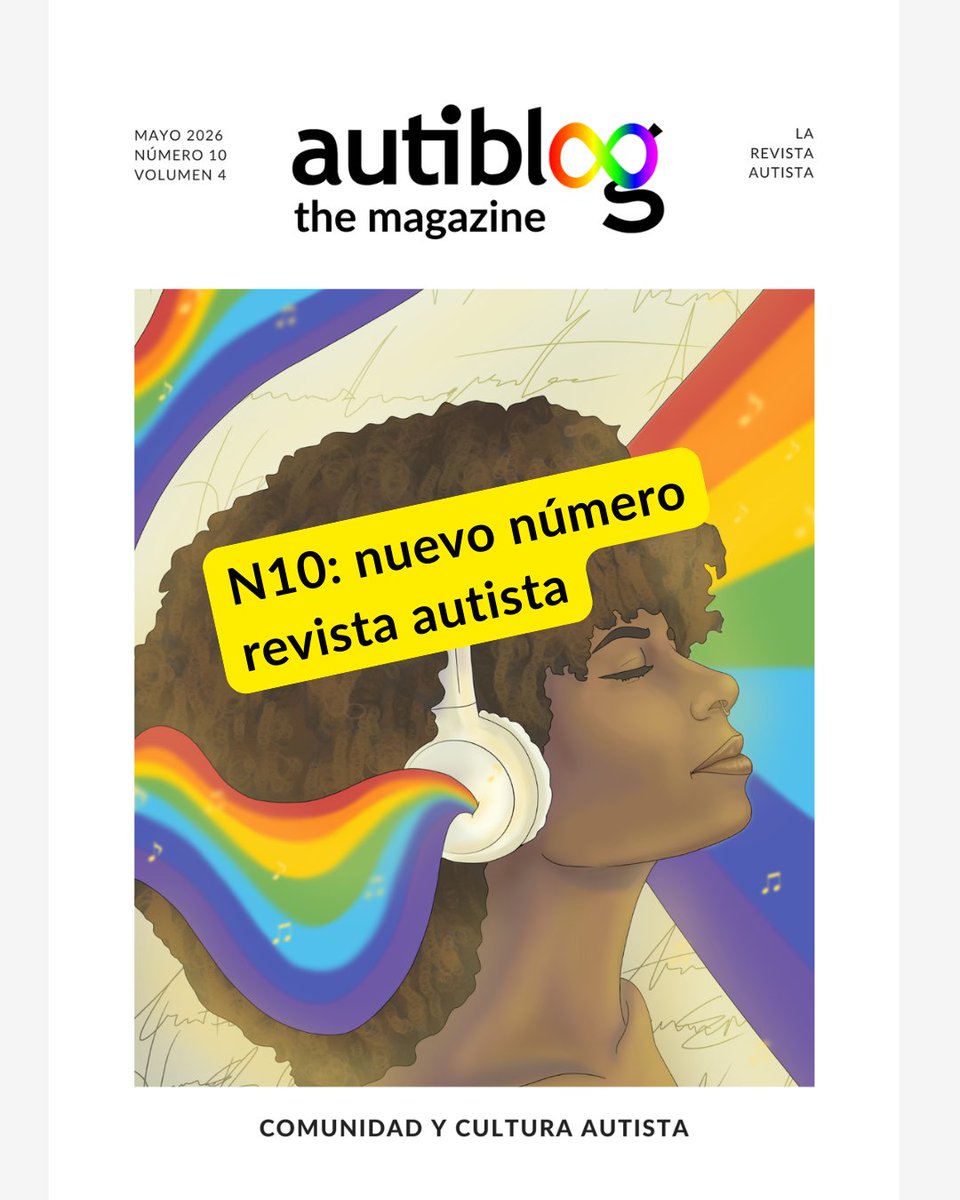 autiblog's tweet photo. 🔴Lanzamiento nuevo número de la revista autista. 

N10: COMUNIDAD Y CULTURA AUTISTA

Burnout y diagnóstico tardío
Camuflaje
Mutismo
Neurodiversidad
El papel de lo sensorial
MUCHO MÁS...

Léela gratis en la newsletter de substack o preventa en Goteo.

Link 👇 https://t.co/Fa3M2bmAdw