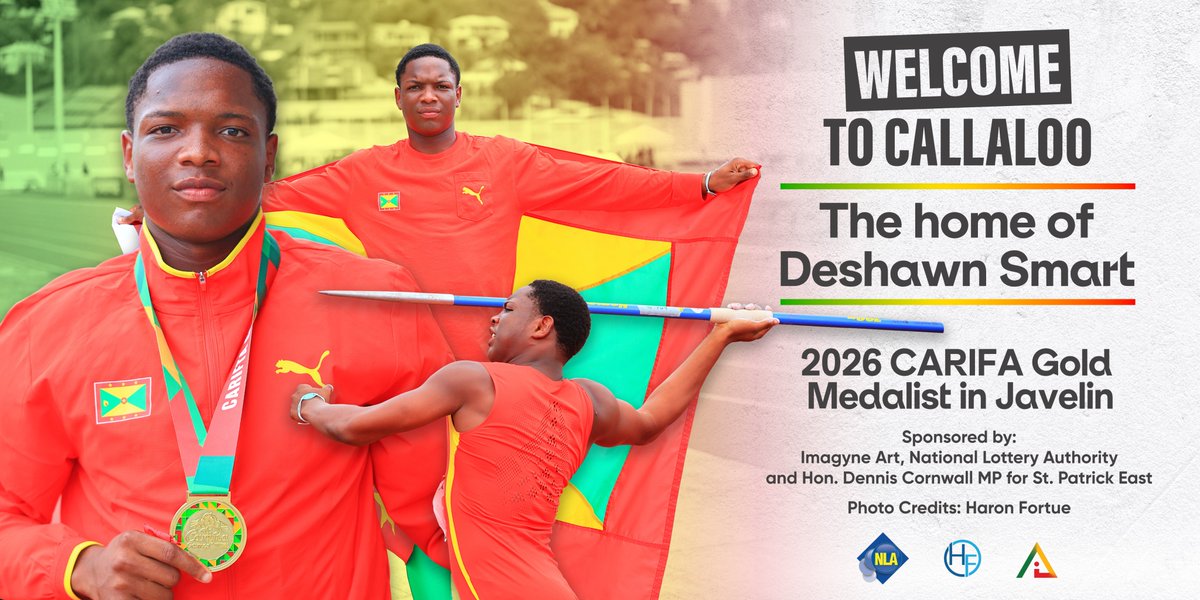NLAgrenada's tweet photo. As a Main Sponsor of CARIFTA 2026, the NLA is proud to have gone further to assist the Hermitage, St. Patrick community in recognising Deshawn Smart - Grenada's sole Gold Medalist at the games and the U-17 Champ in the Javelin Throw!

Congratulations to the athlete and community! https://t.co/GZgp5tT4Bb