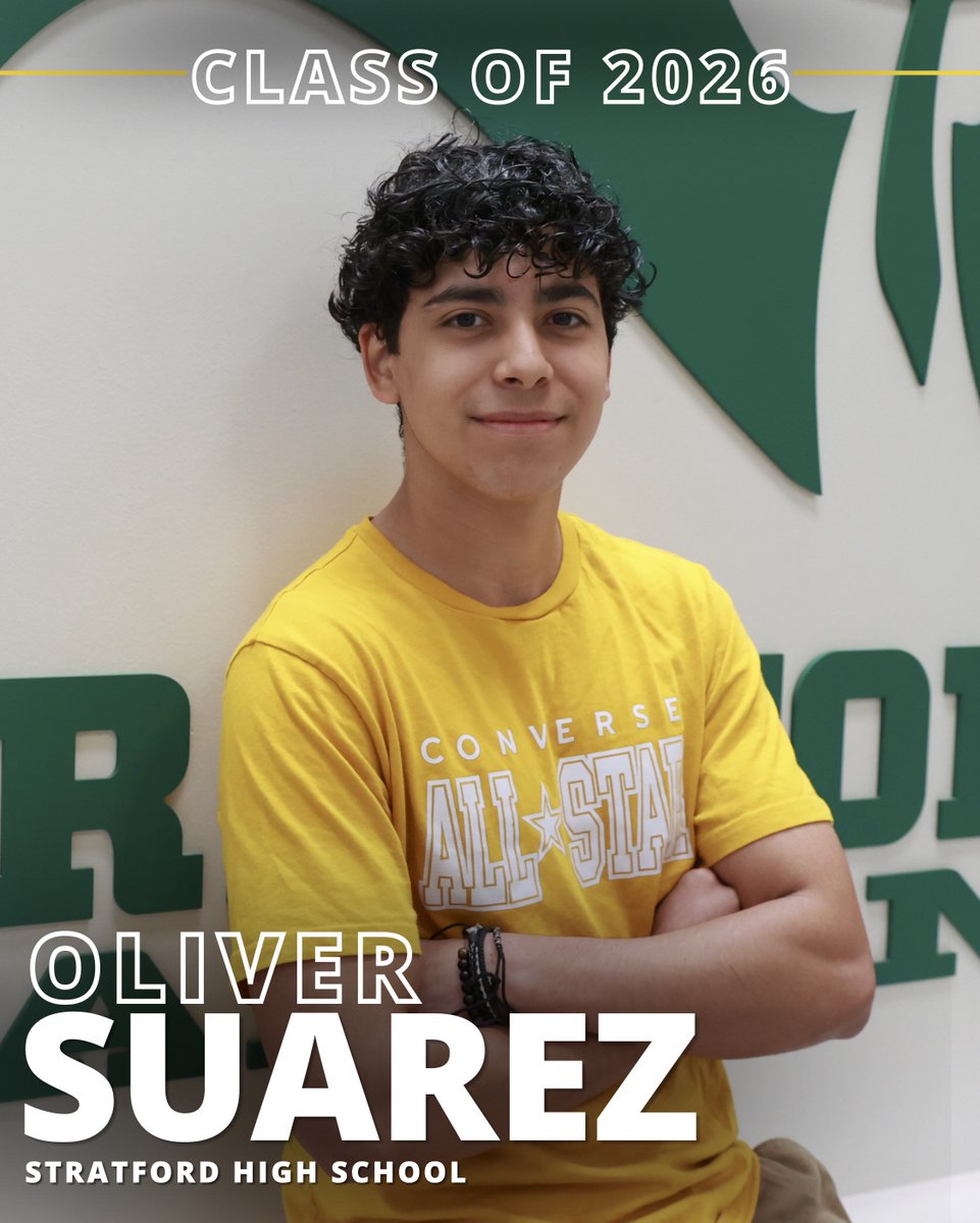 SBISD's tweet photo. The Class of 2026 is crossing the finish line and we’re #SBISDProud to celebrate them! Meet Oliver Suarez of Stratford High School. 🎓
🔗 Read Oliver’s senior spotlight: https://t.co/0KDfGuoDrI https://t.co/FQklKV4M4H