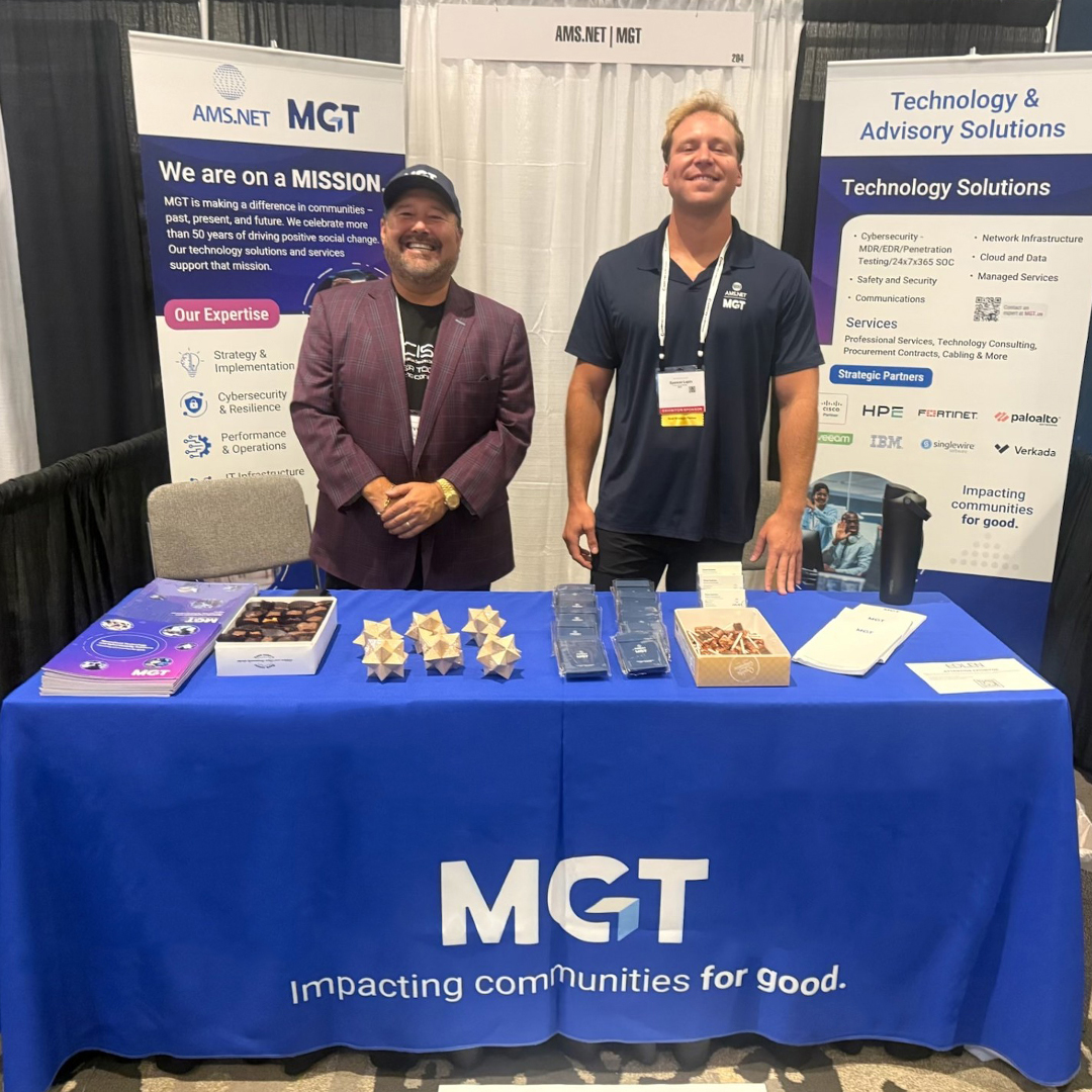 MGTImpact's tweet photo. The MGT team has arrived at the CCISDA Conference!

We’re excited to spend the next two days connecting with counties and local government IT teams and sharing how we help public sector organizations improve cybersecurity posture, modernize infrastructure, build resilient networks, and support communities in staying secure and connected.

Stop by Booth #204 and say hello!
 
#CCISDA2026 #GovTech #StateAndLocal