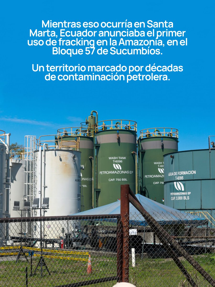 FospaOficial's tweet photo. Mientras el mundo habla de transición energética, Ecuador abre paso al fracking en la #Amazonía. Lo que se perfora en un lugar impacta a toda la región. En agosto de 2026, el XII #FOSPA llegará a Puyo #Ecuador.
Adoke Öme.
#JusticiaClimática #TerritoriosVivos #Amazonía https://t.co/b9KzrXzhYu