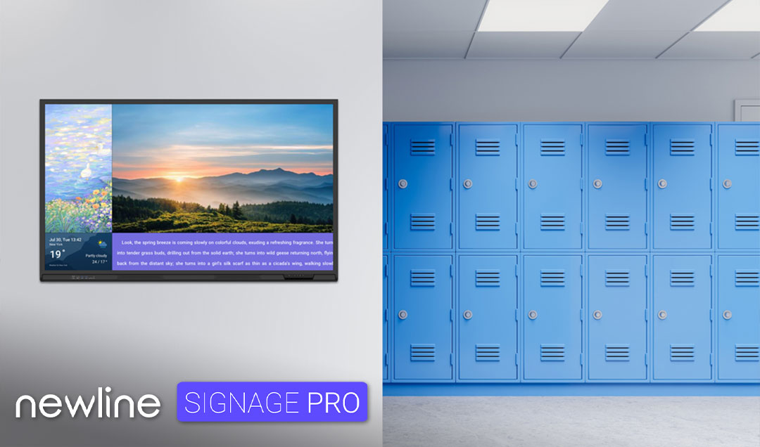 NewlineIDEAMAX's tweet photo. Meet a smarter way to manage your digital signage with Newline Signage Pro! Newline Signage Pro is packed with powerful features like an intuitive admin portal, drag-and-drop design tools, easy scheduling, live feeds and Google integration. Watch now: https://t.co/EgHISqQG6z https://t.co/y96DWwOUvl