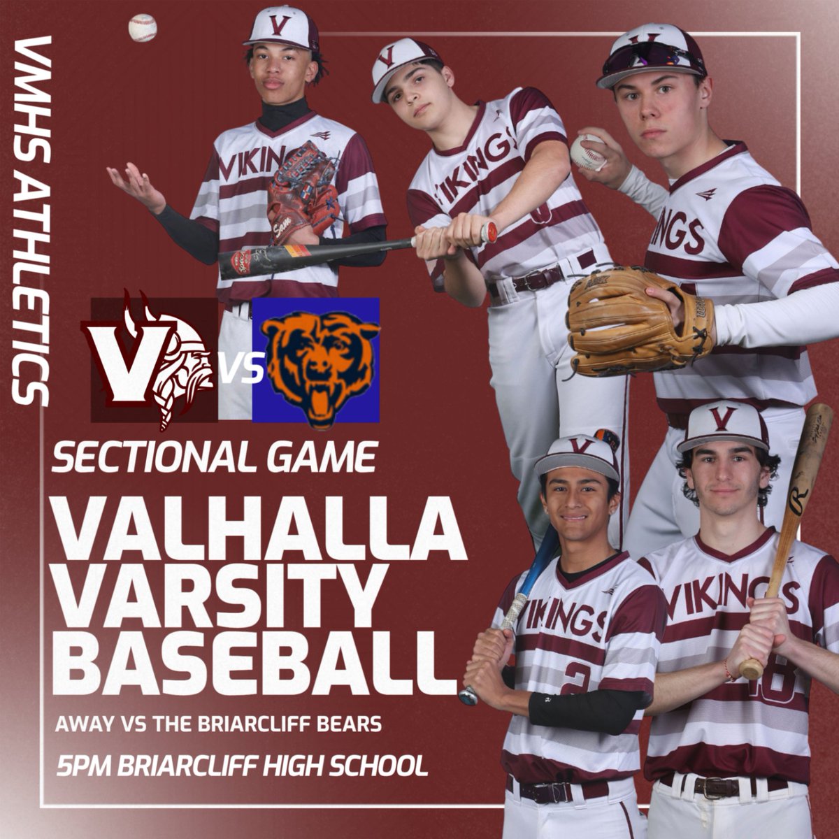 VMHS_Athletics_'s tweet photo. Sectional Time, Baseball takes on the Bears at 5pm and League Meet for Track & Field takes off at 5pm as well all at Briarcliff HS #LoadTheShip Graphics by Raychel https://t.co/pTqImKxbTU