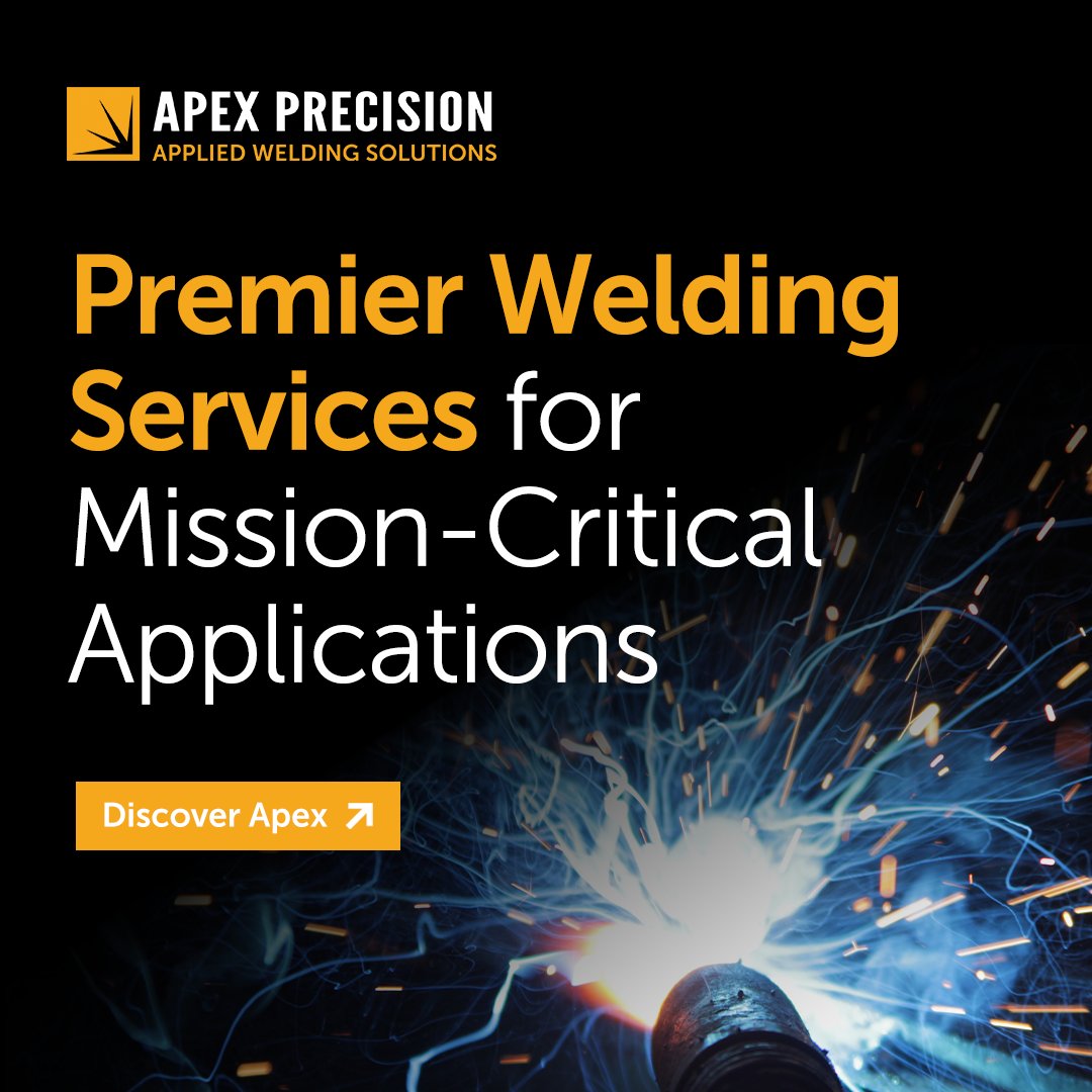 AppliedEnergy68's tweet photo. Apex Precision delivers precise welding solutions for mission-critical applications. From orbital welding to laser marking, Apex Precision provides specialized solutions that ensure stringent performance standards are met. Learn more: https://t.co/pPRoULmfCK https://t.co/JUUnfzLu92