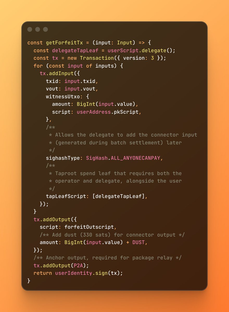 gringokiwi's tweet photo. Just published a new @arkade_os demo covering the delegation process, including:

1. connecting to a delegate
2. deriving a user address with delegation support
3. constructing a signed intent
4. generating a presigned forfeit transaction
5. submitting a delegation request https://t.co/mBLlQnYHn6