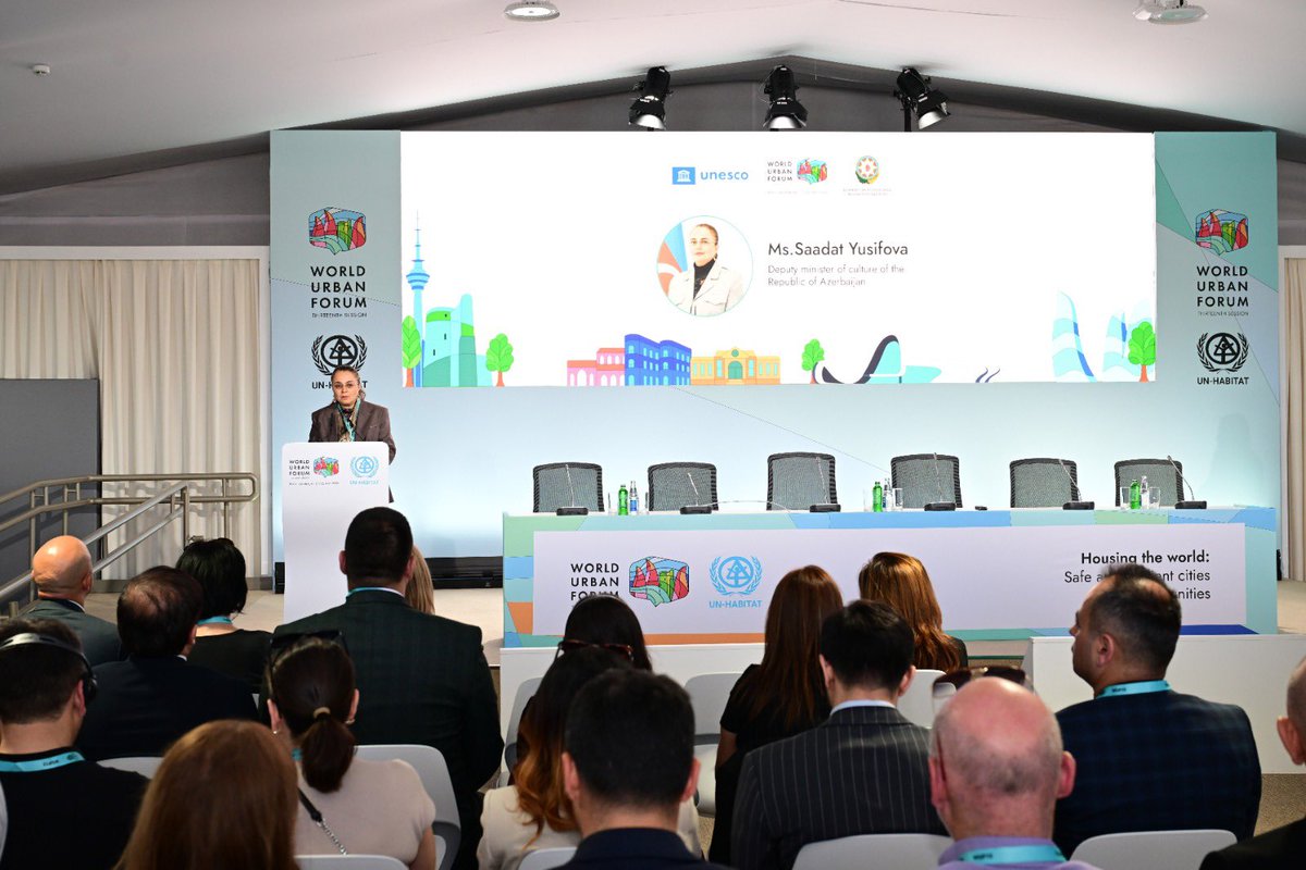 culture_gov_az's tweet photo. WUF13 çərçivəsində “UNESCO-nun yaradıcı şəhərləri və dayanıqlı şəhərsalma” mövzusunda panel sessiya keçirilib.

#Azərbaycan #MədəniyyətNazirliyi #mədəniyyət https://t.co/6mogNoqNhQ
