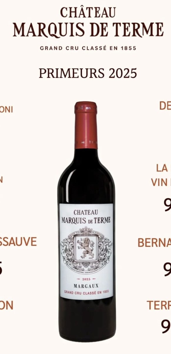 DavidBonnand's tweet photo. Château #MarquisDeTerme 2025
93-95/100 by #YvesBeck https://t.co/67XVDBlZoO