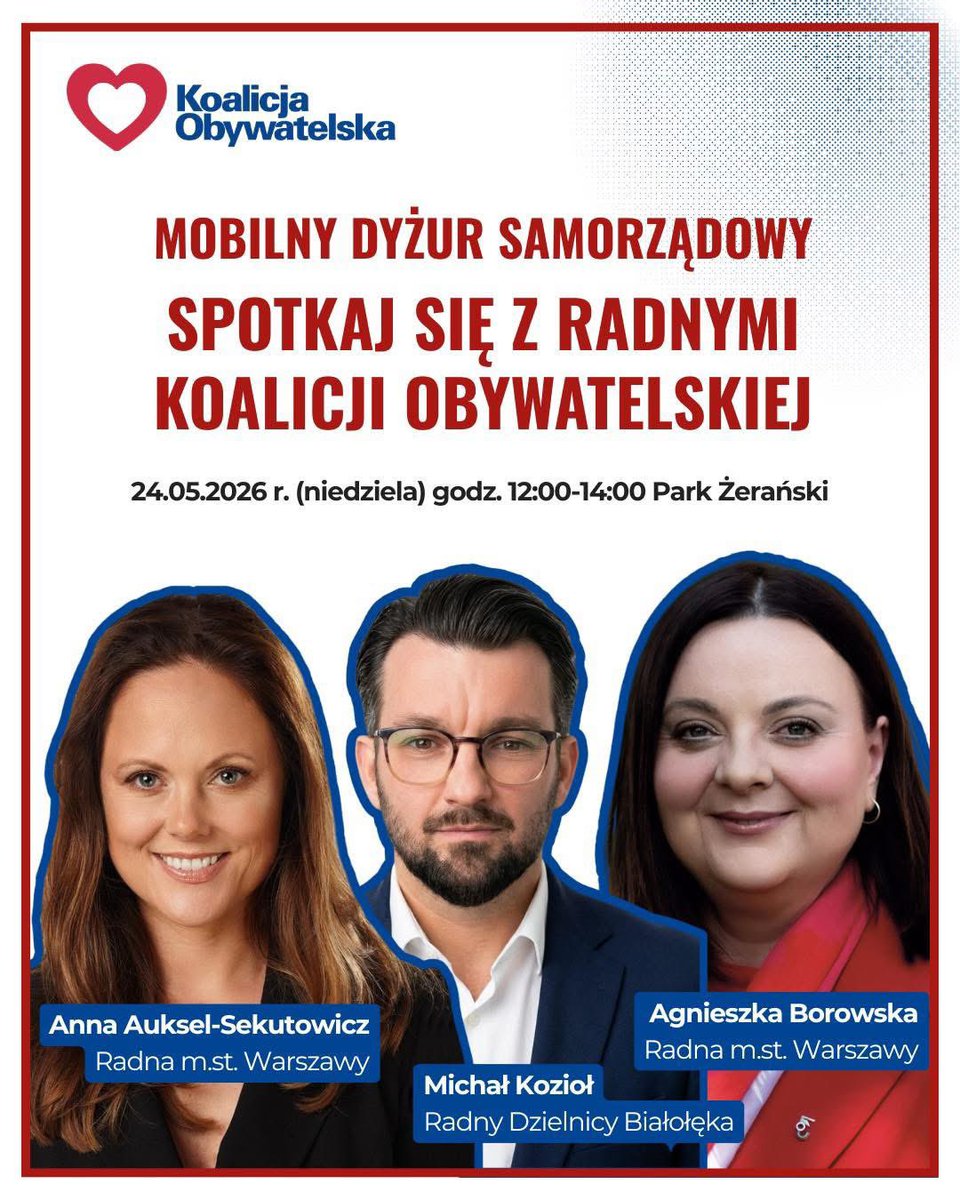 AukselAnna's tweet photo. Czy o przyszłości Białołęki da się rozmawiać bez politycznego żargonu? 🌳 Zapraszam na Mobilny Dyżur Samorządowy w Parku Żerańskim! Porozmawiajmy o zieleni, bezpieczeństwie i rozwoju Warszawy. 📍24.05 ⏰12:00–14:00 Do zobaczenia! 👋 #warszawiANKA https://t.co/nizIPtvnTs
