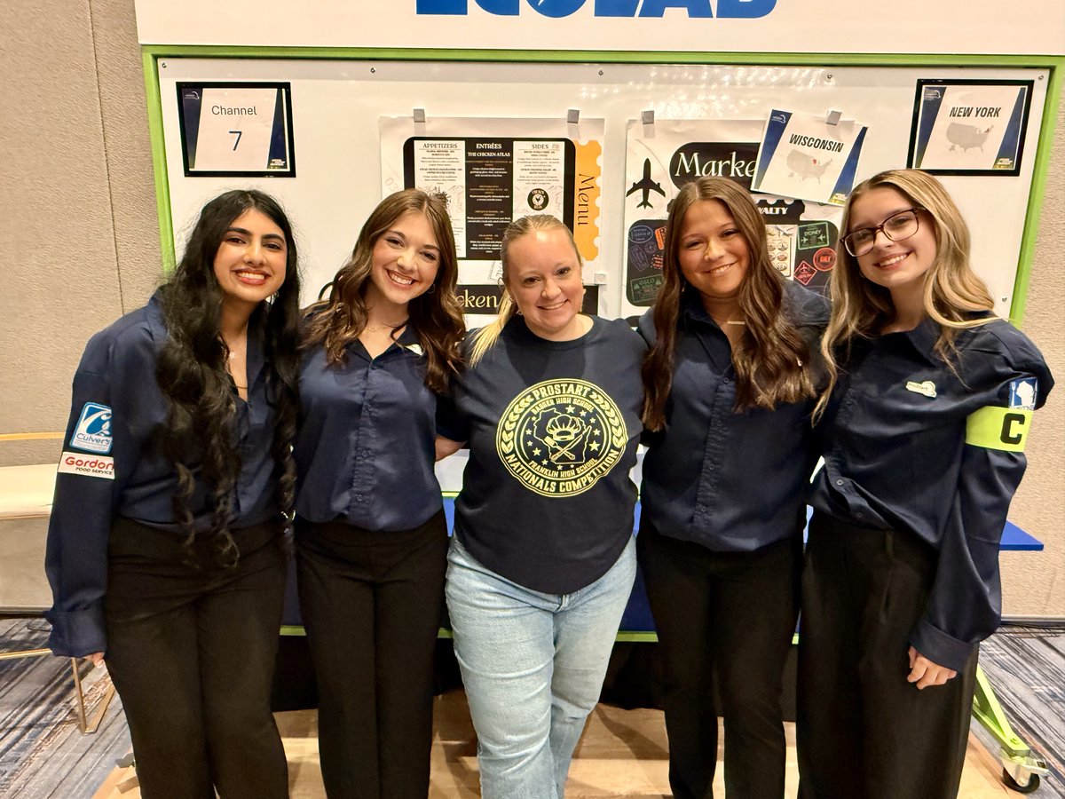 FPSDistrictWI's tweet photo. 🖤💛 NATIONAL TOP 10!
@FranklinSabers ProStart Restaurant Management Team placed 10th NATIONALLY at the 2026 National ProStart Invitational in Baltimore with their restaurant concept, Chicken Atlas! @RepWittke honored the team with a proclamation on Mon! #FranklinPride #CTE https://t.co/FxYdVnBI2u