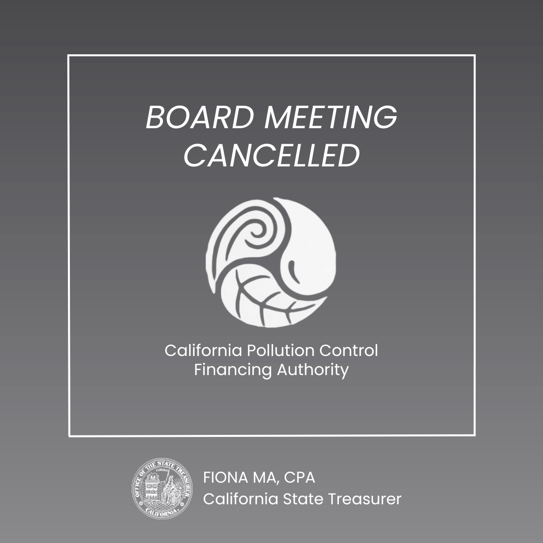 CalTreasurer's tweet photo. The next Capital Programs and Climate Financing Authority meeting scheduled for May 19 has been cancelled. 

https://t.co/wcWEnOFt7z https://t.co/Aolkq7UBe6
