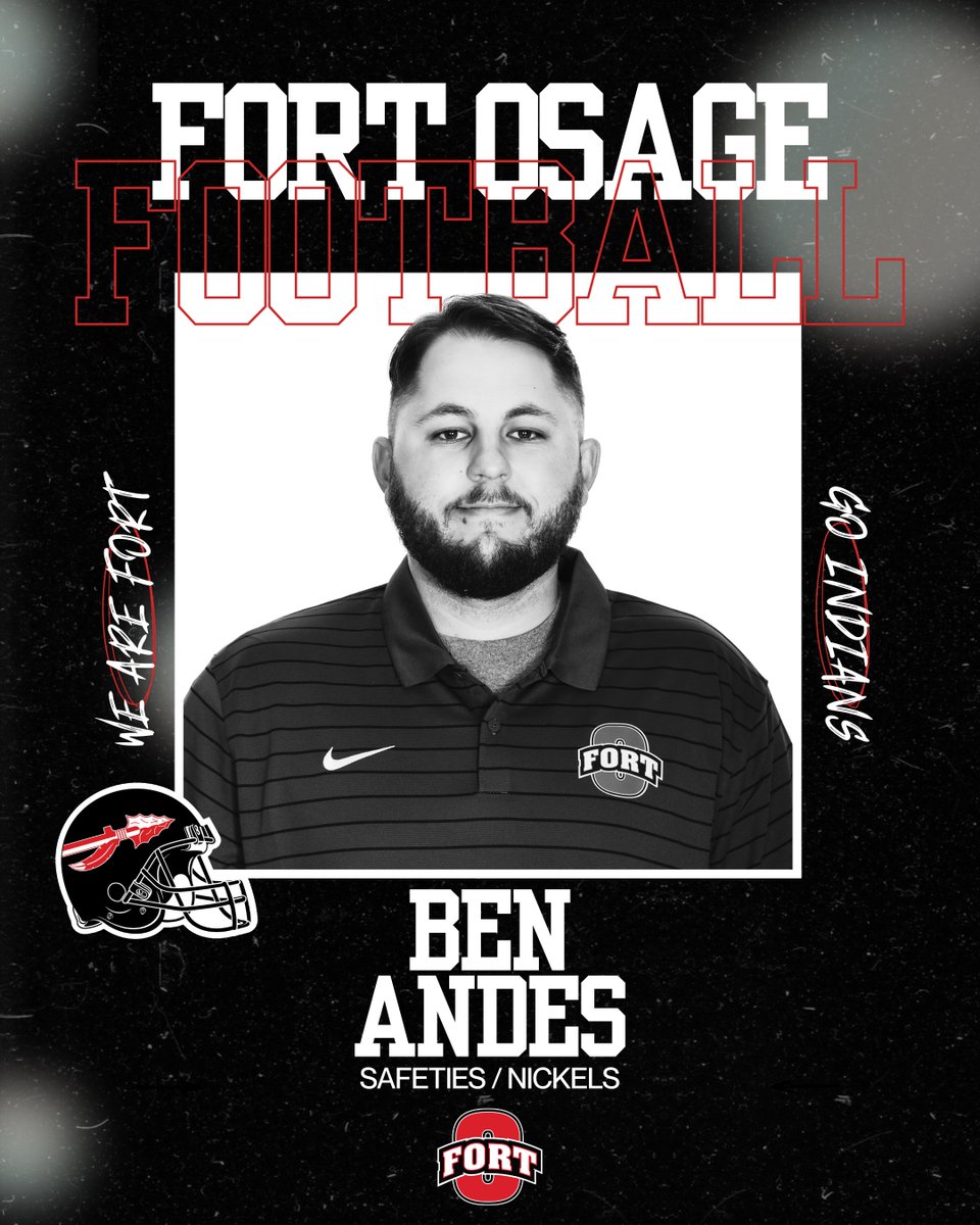 FortOFootball's tweet photo. We welcome Coach Andes to Fort Osage! He will be coaching our Safeties/Nickels. 

#WeAreFort 🟥⬜️ https://t.co/xwUEhyRy9l
