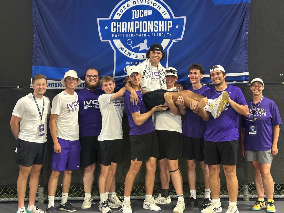 IVCCEagles's tweet photo. 🎾 #IVCC men's tennis came in 17th at the NJCAA D2 Tournament in Texas. Nick Olivero achieved a significant victory as the final team member remaining after 5 days of play. Additionally, Fabricio Barron earned 1 point in singles and 1 point in doubles with partner Tyson Phillips. https://t.co/R2RcxD8evf