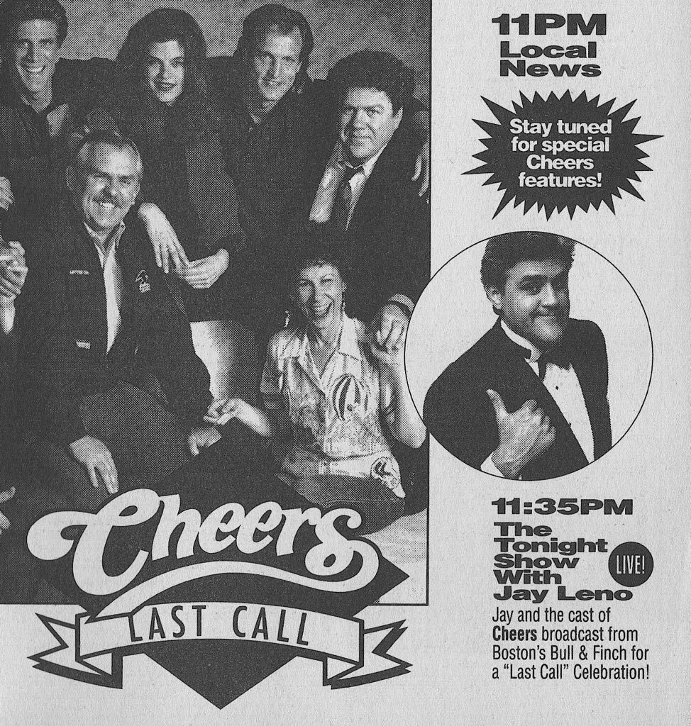 landofthe80s's tweet photo. After 11 seasons and 275 episodes, "Cheers" bid farewell to TV audiences today in 1993. The popular sitcom began on September 30, 1982. #80s https://t.co/TnHPIWstBf