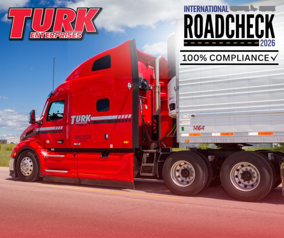 EnterprisesTurk's tweet photo. Once again, Turk Enterprises achieved a perfect score with zero violations during the 2026 CVSA International Roadcheck, May 12–14.  
Thank you to the entire team for continuing to set the standard. @CVSA https://t.co/aKwxXiLGac