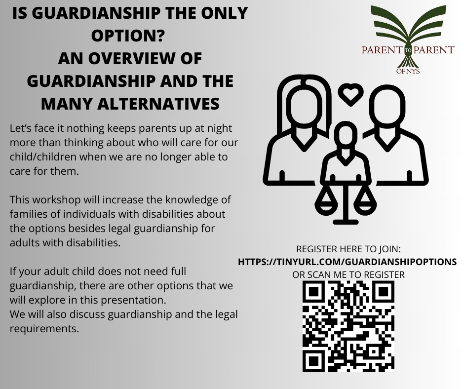 PtoPofNYS's tweet photo. Is Guardianship the Only Option? ⚖️🤔

🗓️ Date: June 11th ⏰ Time: 6:00pm–8:00pm 👉 Register Here: https://t.co/eyGUS6o8om 💻✨
#Guardianship #DisabilitySupport #SpecialNeeds #NYSFamilies #ParentToParent #SupportedDecisionMaking 💪❤️✨ https://t.co/SNCYF34trd