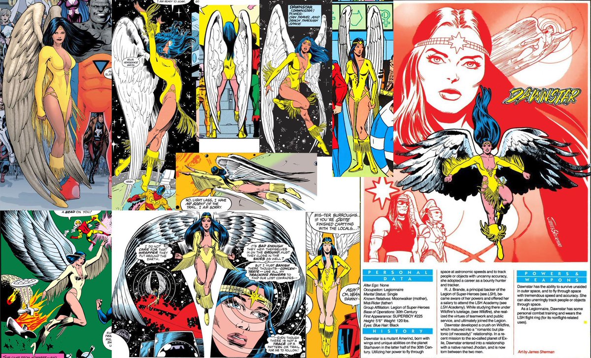 LegionReference's tweet photo. Dawnstar is a member of the Legion of Super-Heroes who can track living beings and objects across vast distances. She can also fly at faster-than-light speeds, and can survive in space without a spacesuit.
https://t.co/a9Vna8fyje https://t.co/xwp1bhAfSF