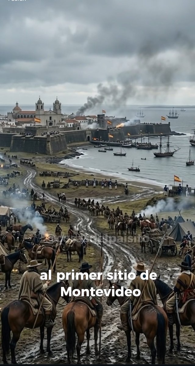 LopezReilly's tweet photo. Los videos históricos de la Presidencia hechos con IA están destinados a dar que hablar… En este caso con una “Ciudadela” (?) con puerta y muelle al río que está más para Game of Thrones que para Montevideo. https://t.co/bD6ptMzQ3R