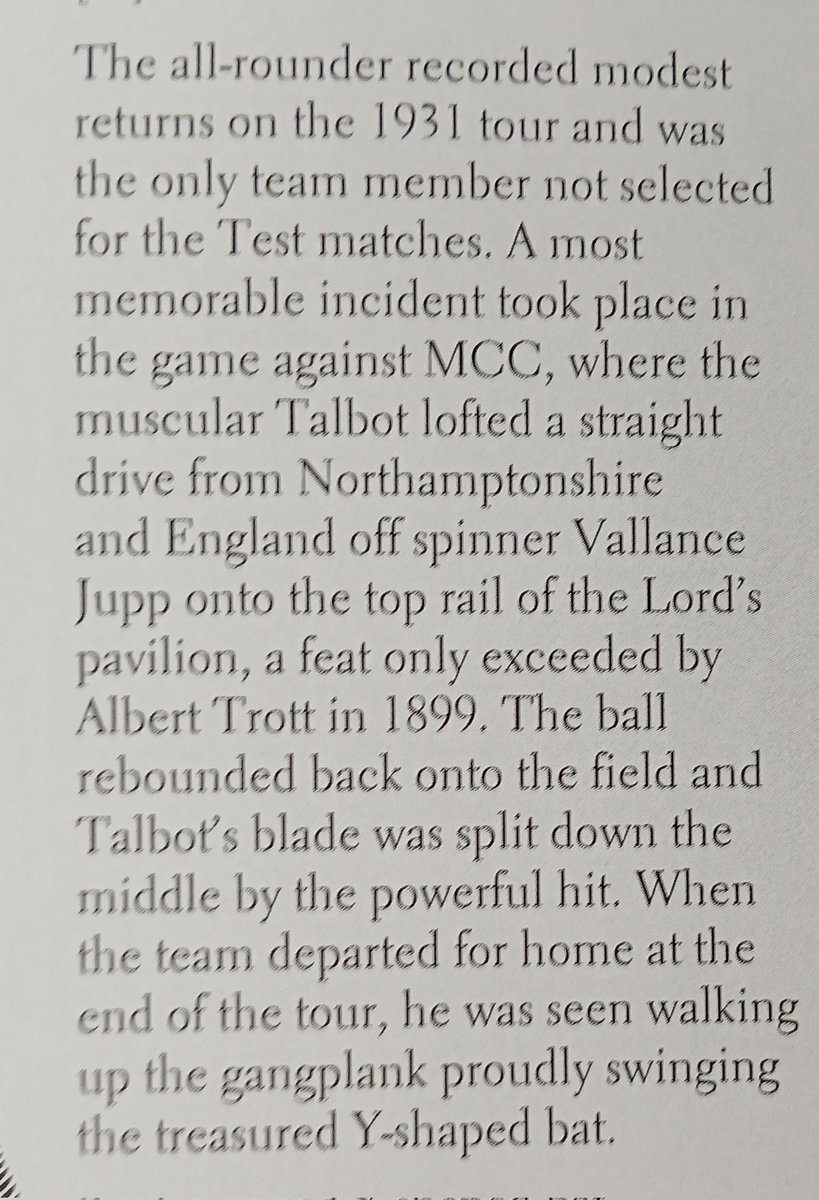 ozfranks's tweet photo. The black cap is clearly displayed in this pic of Ian Cromb preparing for the game against Northamptonshire in 1931. Standing next to him is Ron Talbot who scored 66 &amp; hit a massive six in the MCC match. https://t.co/agAxVNtGcg