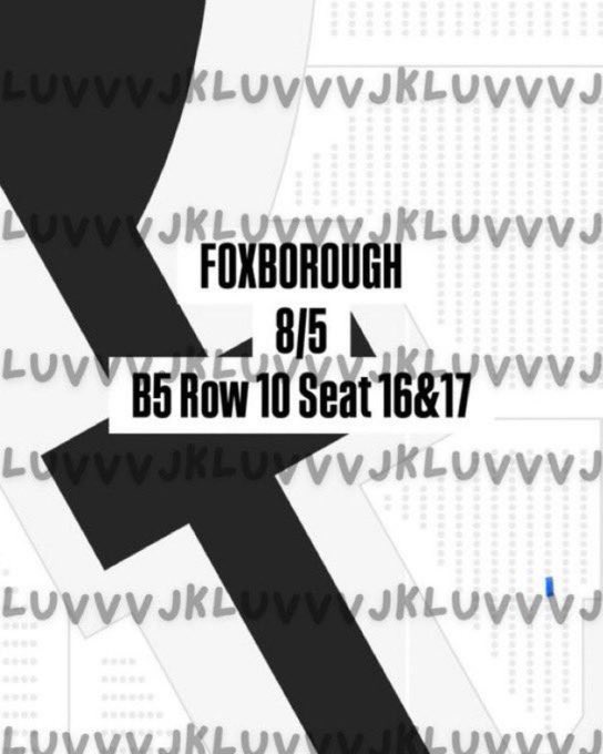luvvv_jk's tweet photo. WTS 1 BTS ARIRANG TOUR
FOXBOROUGH FLOOR TICKETS 8/5

1 Ticket!! 
B5, row 10 (one seat away from idol + vid view) 
$750 
• can facetime &amp; transfer immediately! 

@875tickets #875ticketsale
#BTS_WORLDTOUR_ARIRANG
#BTS_WORLDTOUR_FOXBOROUGH https://t.co/lnlerbC9jU