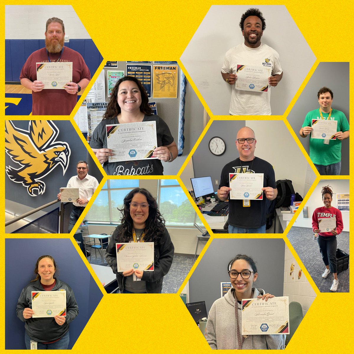 GinaBCobb's tweet photo. So glad we got to celebrate these rock stars!!!  #BeAbove #theGOLDstandard #fly2gether 💙💛 https://t.co/7ZV0McfQ5s