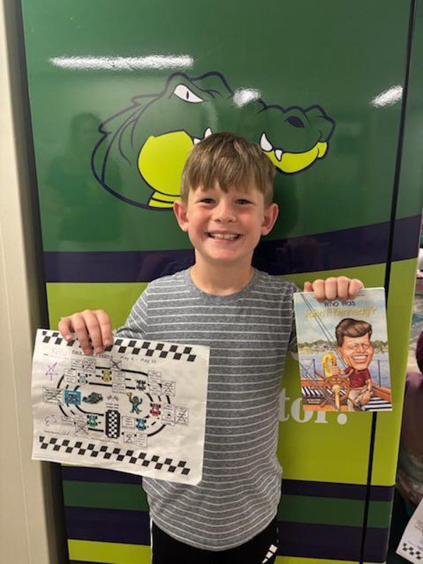 AllisonvilleES's tweet photo. There has been a lot of fun in the library recently! Several students completed their Race to May reading challenge and participated in a Penny Wars competition to help support getting all students a book from the book fair. #WeareAV🐊 https://t.co/FxTNYu2wRV