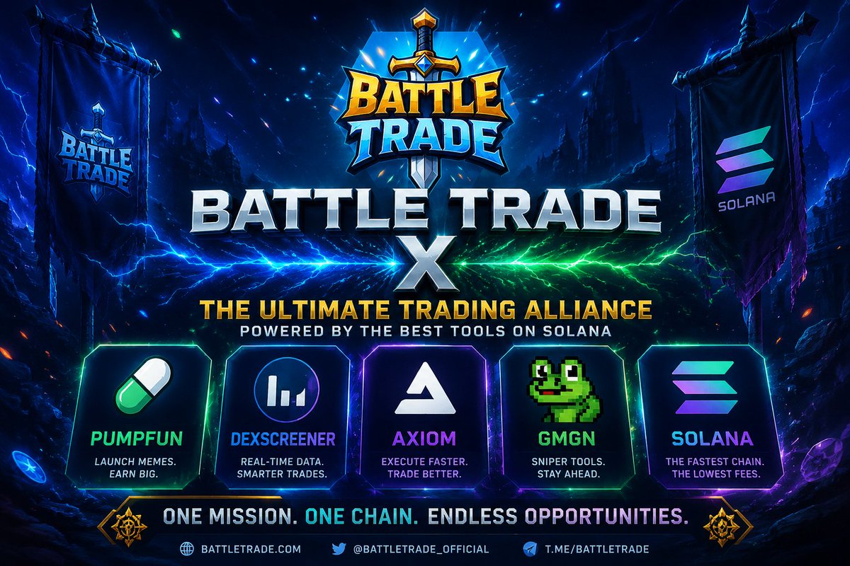 1the_user's tweet photo. Battle Trade is a non-custodial wallet with a built-in game feature. You’re not actually playing a game, but our application gives a gaming experience where you simply trade as you would on a DEX. However, by trading, you can reduce the enemy’s HP. Your hero’s skill is that for every $1 transaction you make, the enemy’s HP decreases by 1. The total enemy HP is 50,000, so to defeat the enemy and claim the $500 reward, you need to trade with a volume of $50K. And in Season 1, this applies to all users. Every user is eligible to receive the $500 reward.

Disclaimer! Be careful when choosing which memecoin to trade. You can incur losses if you trade memecoins that do not have potential.

https://t.co/o2Xswnd7xw