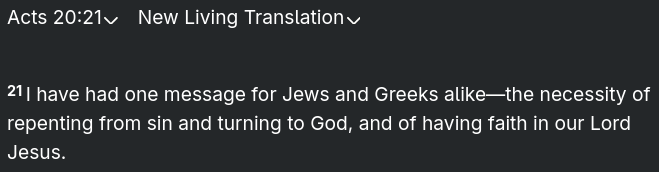 blakkheim's tweet photo. working on a new paper handout on the subject of repentance and salvation. i'm surprised to learn that the NLT is by far the worst Bible perversion in this area, even more than the NIV or ESV. https://t.co/lXBGvlt3r6