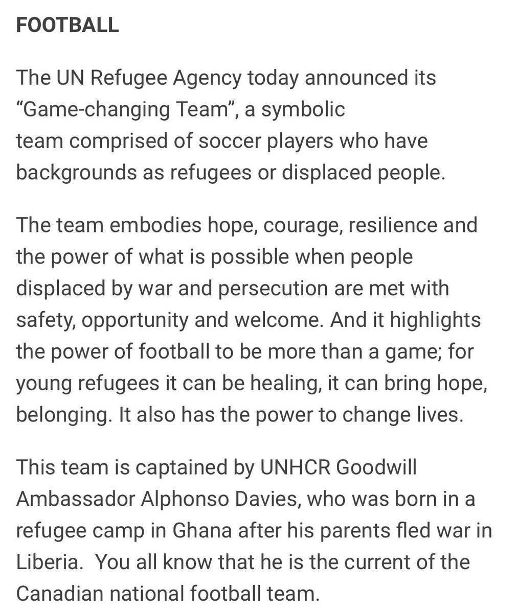 Dbitetti's tweet photo. @UN @Refugees Learn more about the @Refugees Game changing team announced by the @UN_Spokesperson today at @UN HQ

⚽️🥅 https://t.co/i2DSuDTuap https://t.co/VcE928XrH3