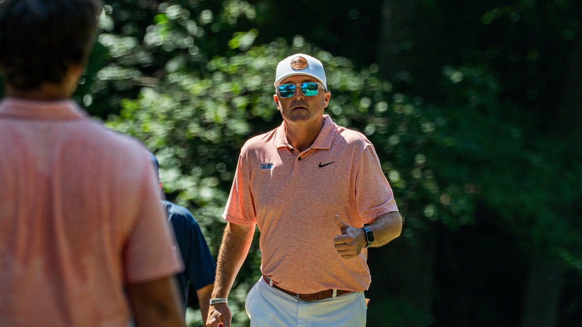 OleMissMGolf's tweet photo. No. 10 Men’s Golf Lights it Up at NCAA Regional, Tied for Second Place - Check out the recap below!

👉 https://t.co/zRhiqFdXSz https://t.co/nVPmHWGqDp