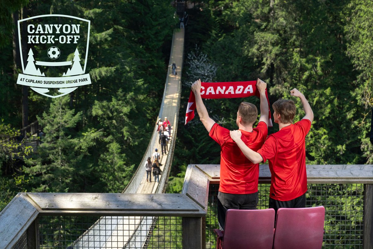 capbridge's tweet photo. Shoot into Canyon Kick-off ⚽ June 6 - July 19, 2026
8:30 AM - 8 PM every day

🏆 Experience a full lineup of immersive soccer-themed activities throughout the Park, celebrating the spirit of the game and the 8 nations competing in Vancouver.

DETAILS: https://t.co/ieosWWwQfk https://t.co/ERVhJXCTBb