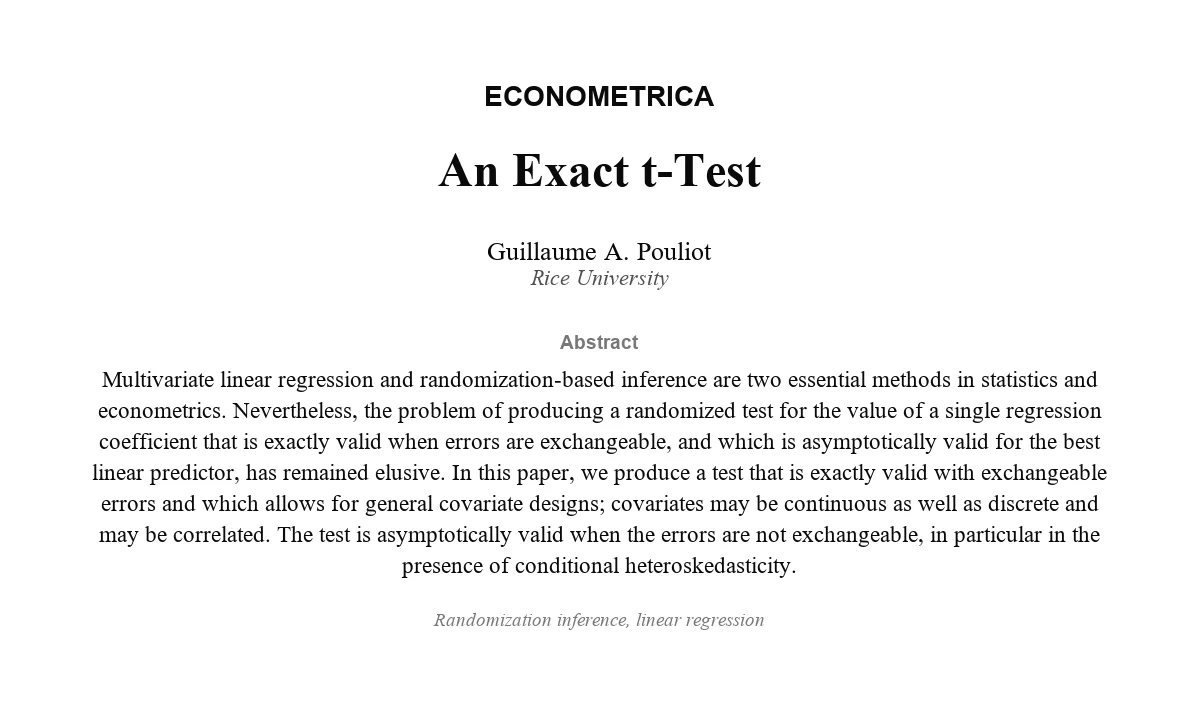 Econometrica (@ecmaEditors) / X