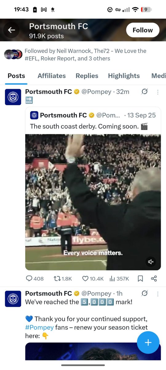 SteveGoldsmith5's tweet photo. @JamesCopley_ Just posted by Portsmouth thirty five minutes ago https://t.co/HUx7yVRIds