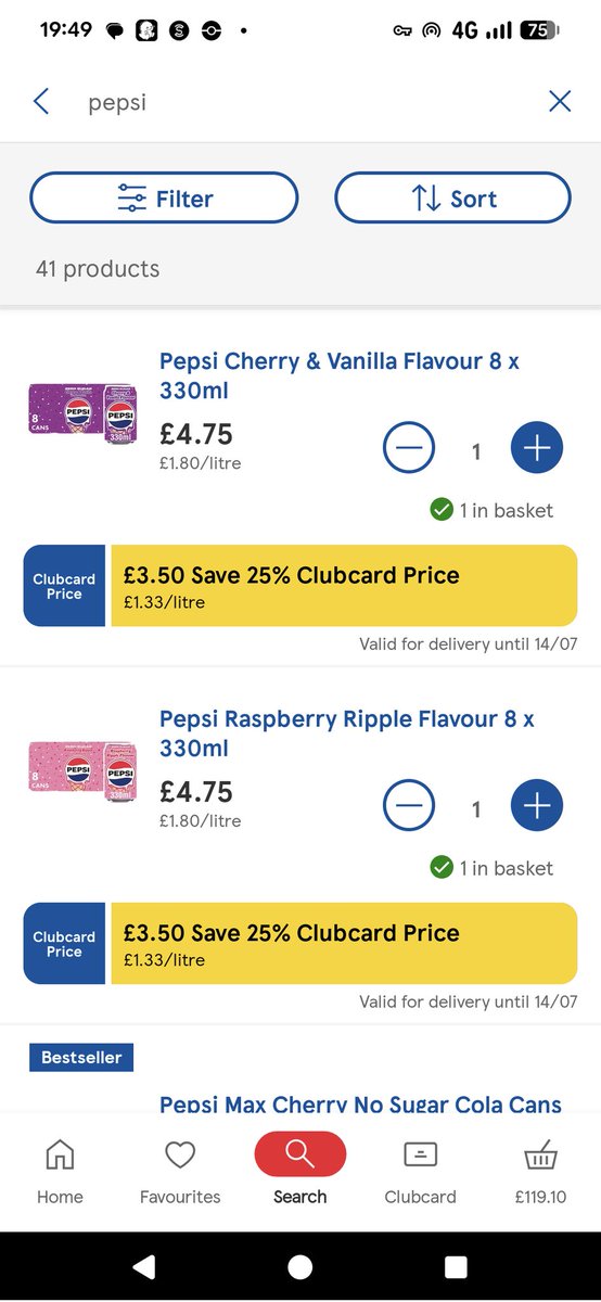 jameseonline's tweet photo. Hi .@Tesco your clubcard price isn't being applied to the new Pepsi ice cream flavours, it's charging full price on app https://t.co/ZerAjksaAo