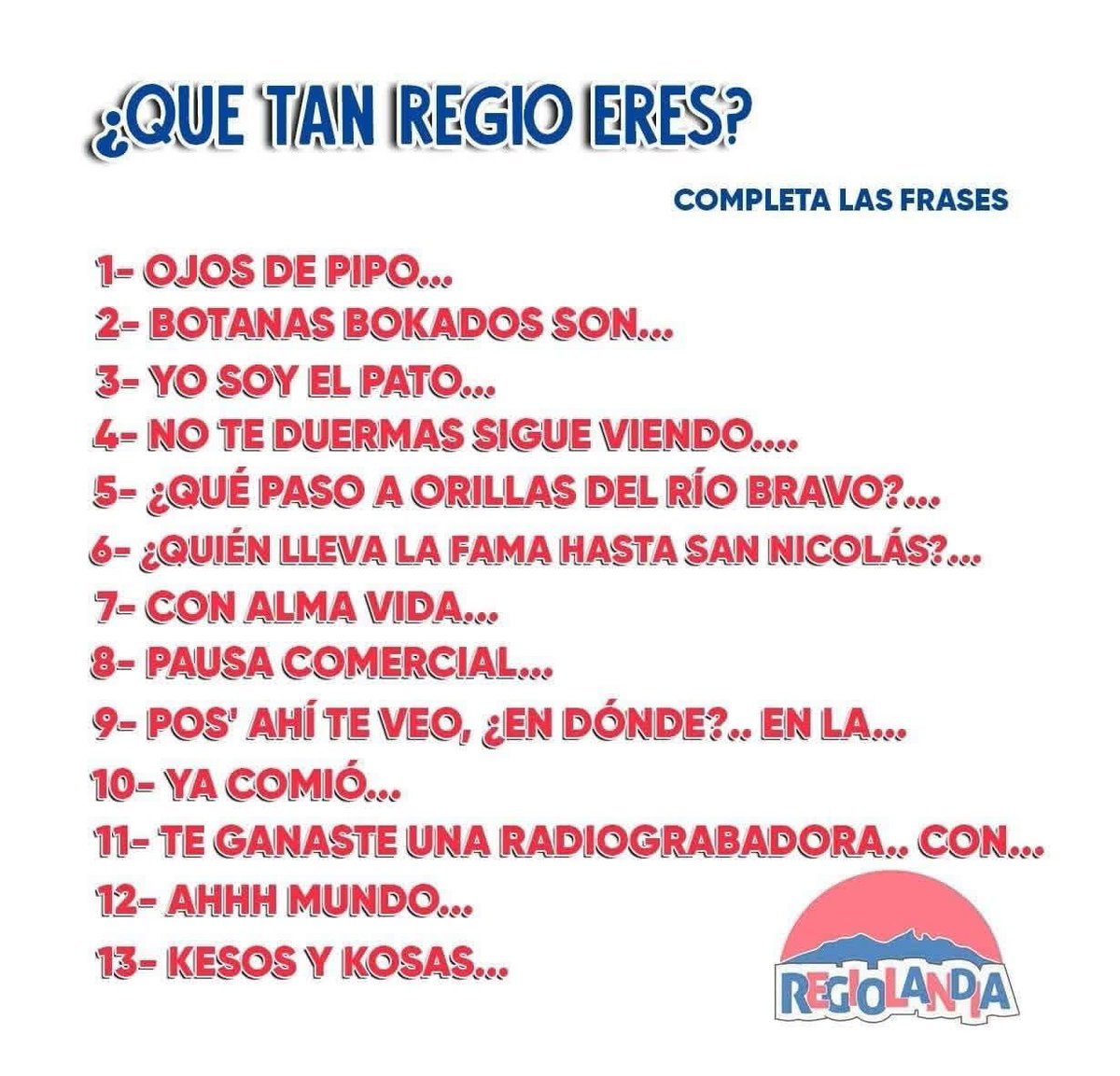 MelRayada's tweet photo. A ver a ver a ver qué tan rancheros somos ¿Cuántas se saben? https://t.co/FVVhdql41g