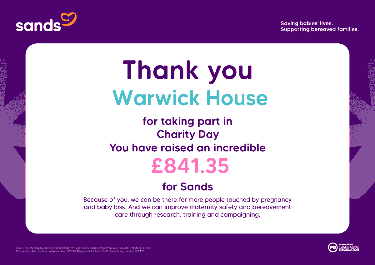FairfaxSchool's tweet photo. Warwick House Charity Day 2026
We have received a great letter from Sands thanking Fairfax for our donation of £841.35!
#wearefairfax
#letsgowarwickletsgo
#makingfairfaxproud
@FFaxPrincipal https://t.co/Bolnv6UBb3