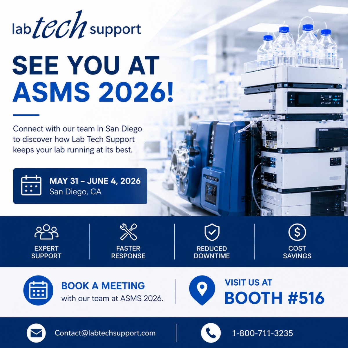 LabTech_Support's tweet photo. When your lab stops, everything stops.
At ASMS 2026, letโs talk about how to keep that from happening.
๐ Booth #516
๐
May 31โJune 4 | San Diego
Letโs connect.
#ASMS2026 #LabTechSupport #MassSpectrometry #LabServices
#massspec #hplc #lcmsms #lcms #multivendor #repair https://t.co/nUx8jneMNx