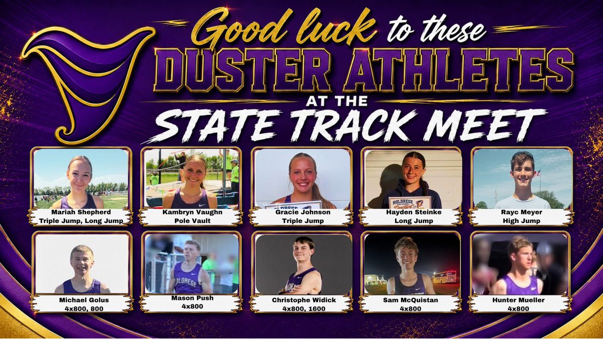 HoldregeDusters's tweet photo. Good luck to the #HoldregeDusters competing at the state track meet tomorrow and Thursday! 

Go Dusters!!! https://t.co/vaz1B2l2wg