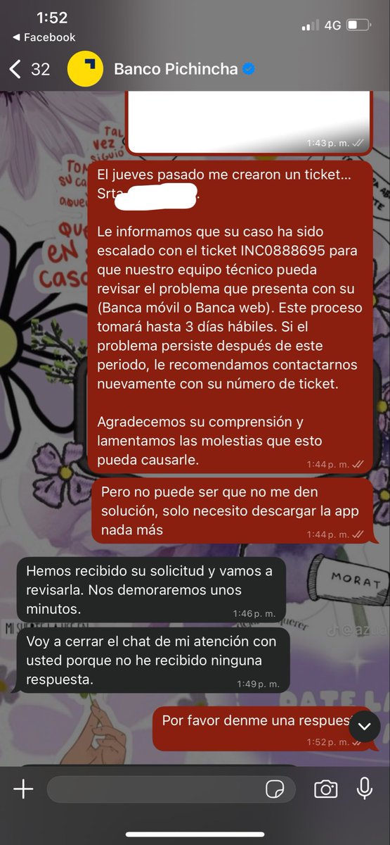 LauVal1290's tweet photo. Sres @BancoPichincha no puede ser posible que en más de 15 días no puedan darme solución.
Necesito de manera urgente darle movimiento a mi cuenta pero al parecer tengo bloqueado mi IP del celular, por favor es para un trámite del mismo banco
cierran el chat sin dar una respuesta https://t.co/pxk11ujkoI