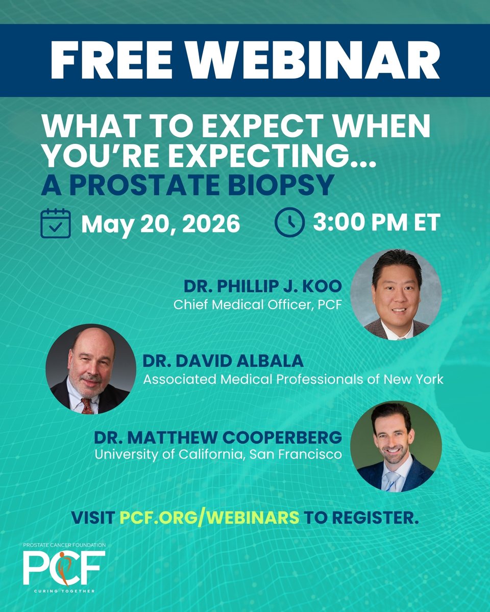 PCFnews's tweet photo. Tune in tomorrow with leading experts to better understand the prostate biopsy journey—what it involves at every step.

Register here: https://t.co/rk4AjB5oVX

#MedEd https://t.co/XzkvjGvGKX