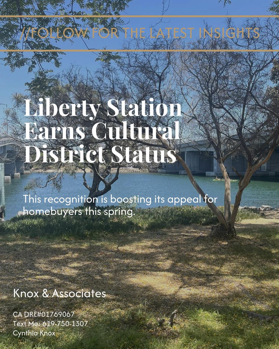 Cknox13's tweet photo. Liberty Station’s California Cultural District status is turning heads this spring, buyers are drawn to the energy, arts, and lifestyle upgrades all around.

Would you want to live where culture leads? https://t.co/1CmJo8oOSX