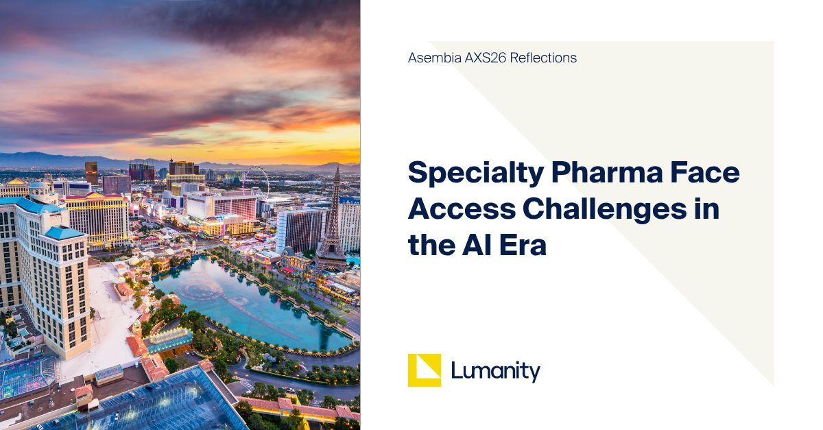 lumanity's tweet photo. #ICYMI from AXS26: Access is the biggest barrier in specialty pharma, not innovation.
From CAR-T to biosimilars, the gap between breakthrough science and patient access is widening. Add AI, and the rules are changing fast. Read on: https://t.co/kX2DfcFK61
#MarketAccess https://t.co/6TRQ8hhPzi