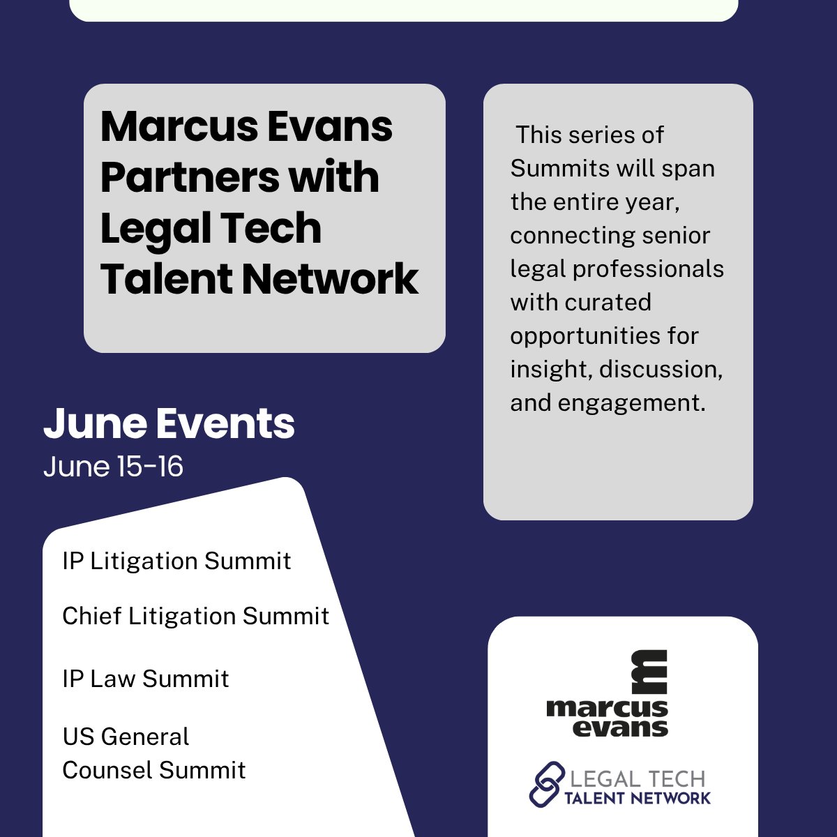 LegalTechTalent's tweet photo. Legal Tech Talent Network has partnered with Marcus Evans   Group for a series of Summits throughout 2026.
https://t.co/cXJFzDr2YC
    #legaltech #legalevents #MarcusEvans https://t.co/wxefxeA1MM