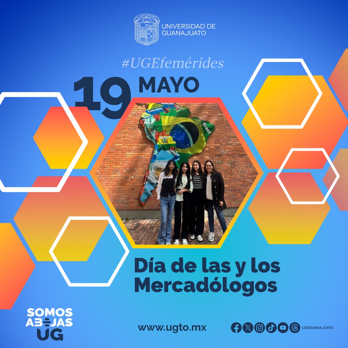 UGLeon's tweet photo. UGefeméride 
19 de mayo
Día de las y los Mercadólogos
Estudia en la Universidad de Guanajuato la Licenciatura en Mercadotecnia y Negocios 
Conoce más sobre este programa que se imparte en el Campus Celaya-Salvatierra a través de la liga  https://t.co/D5sGwbOONS https://t.co/x67Z9DGt3z
