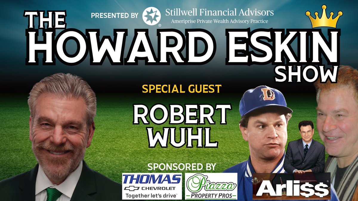 howardeskin's tweet photo. 📣🎬🎥🍿💰📣🎬🎥🍿
So excited to take a trip to the land of show biz on #TheHowardEskinShow, Wednesday 7:30pm.
⭐️My guest is the creator and star of the hit #HBO Series #Arli$$ - #RobertWuhl.
A huge sports fan and New Jersey native, Wuhl has been in many movies and tv shows including #Batman, #BullDurham, #GoodMorningVietnam, #TheBodyguard and #BlueBloods.
🤩I can't wait for a fun and exciting conversation about sports and so much more with Robert Wuhl!
⏰LIVE Wednesday 7:30pm on Facebook, Instagram, X and YouTube.