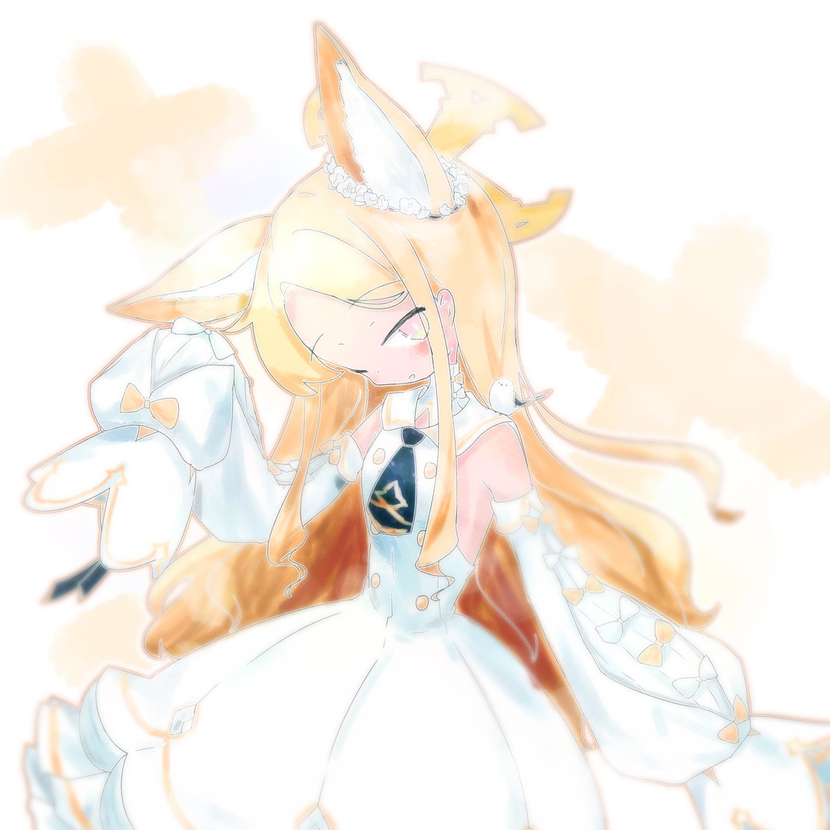 ssrgHappy's tweet photo. #ブルアカ ワンドロ(4時間)
「そんなに私の耳を触りたいのかい？」 https://t.co/3lDBEAe4nL