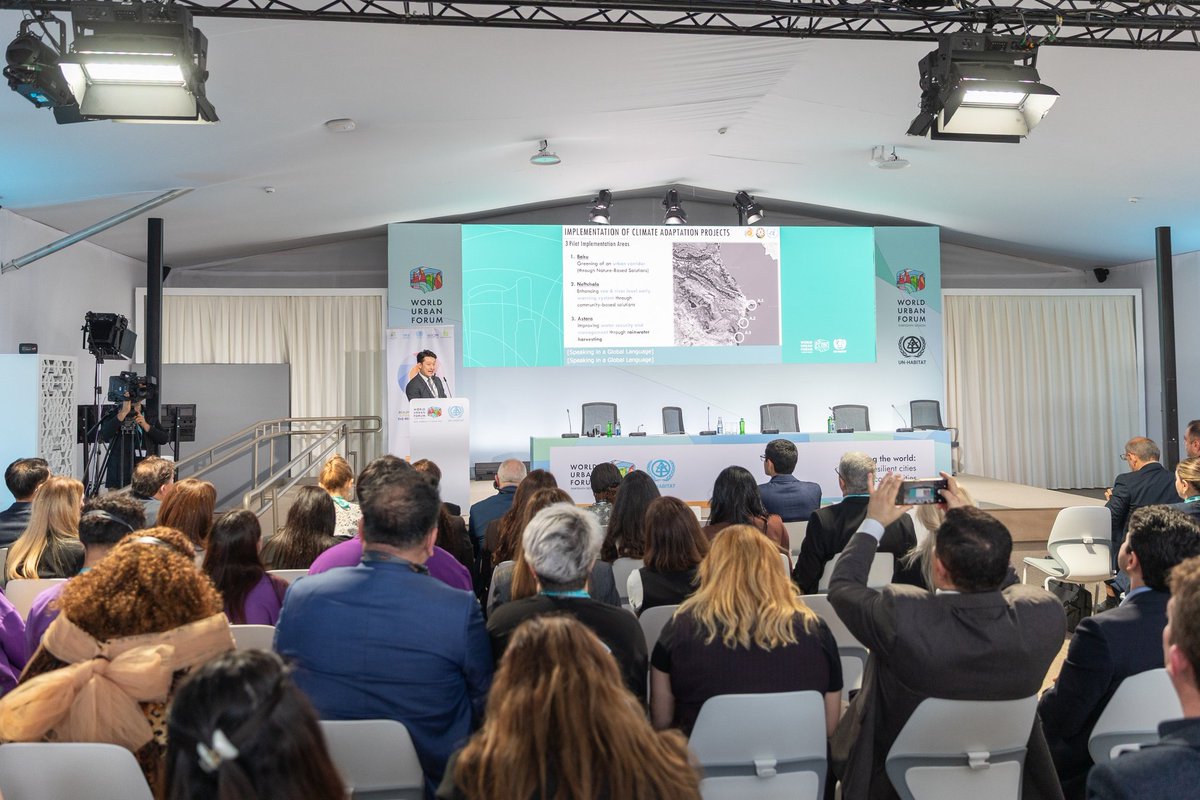WUF13Azerbaijan's tweet photo. The event, titled “Climate-Resilient Cities and Communities in the Caspian Region: Mobilizing Climate Finance for Urban Adaptation,” took place on 19 May and was jointly organized by the Ministry of Ecology and Natural Resources of the Republic of Azerbaijan and the United Nations Human Settlements Programme (UN-Habitat), in partnership with the United Nations Environment Programme (UNEP) and the International Organization for Migration (IOM).

The event was opened by Ms. Anacláudia Rossbach, Executive Director of UN-Habitat; Ms. Elizabeth Maruma Mrema, Deputy Executive Director of UNEP; and Aghakarim Samadzadeh, First Deputy Minister of Ecology and Natural Resources of the Republic of Azerbaijan.

#WUF13 #WUF13Azerbaijan #Baku2026 #WorldUrbanForum