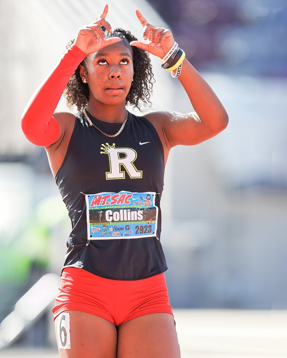 SportStarsMag's tweet photo. History made! Maliyah Collins (Rosary HS) wins the High School Girls 200 at the 66th Mt. SAC Relays in a blazing 23.35 — California #1, US #13 🔥🏃‍♀️

Drop a 👏 to congratulate her! 
#MtSACRelays #TrackAndField
Photos by: #SmothermanImages https://t.co/upIR0f5pGP